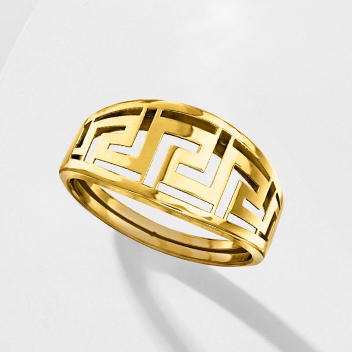 1746773846 ross simons italian 14kt yellow gold greek key ring. size 8.jpg