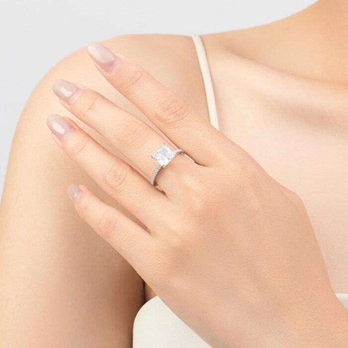 1746776616 2ct princess cut moissanite 4 prong solitaire engagement ring for women solid 10k14k18k white yellow rose gold promise wedding rings gift for her d color vvs1 clarity.jpg