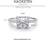 1746776625 2ct princess cut moissanite 4 prong solitaire engagement ring for women solid 10k14k18k white yellow rose gold promise wedding rings gift for her d color vvs1 clarity.jpg