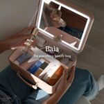 1746776761 vanity planet travel makeup bag baia nude hard shell storage organizer with large led lighted mirror store organize travel beauty cosmetics toiletry essentials customized compartments.jpg
