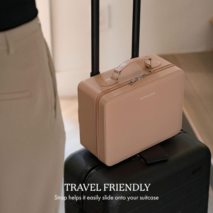 1746776763 vanity planet travel makeup bag baia nude hard shell storage organizer with large led lighted mirror store organize travel beauty cosmetics toiletry essentials customized compartments.jpg