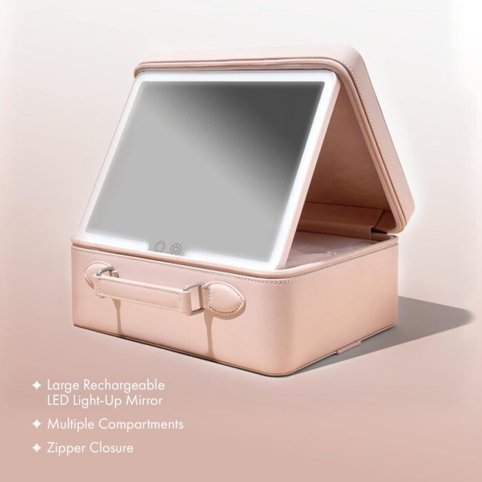 1746776766 vanity planet travel makeup bag baia nude hard shell storage organizer with large led lighted mirror store organize travel beauty cosmetics toiletry essentials customized compartments.jpg