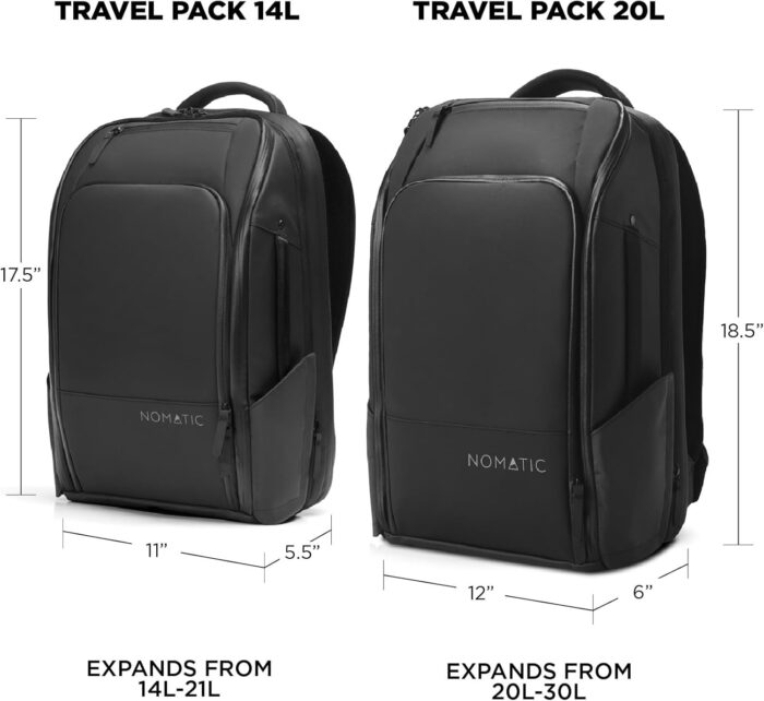 1746782063 nomatic travel pack 20l water resistant laptop bag tsa ready expandable black backpack.jpg