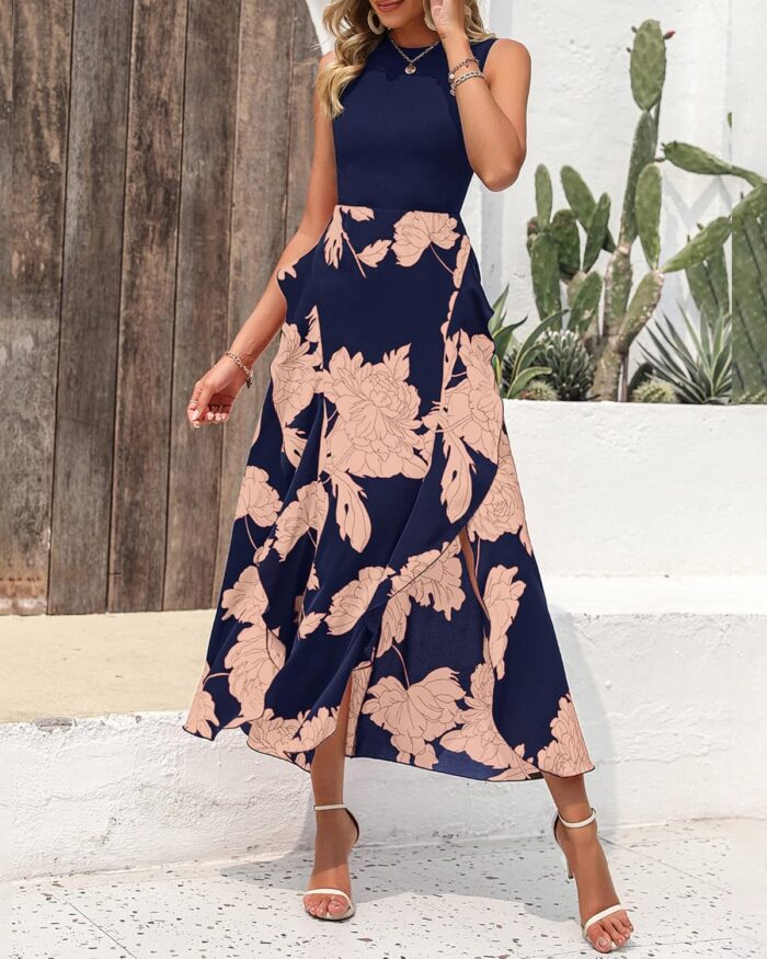 1746784515 btfbm women casual sleeveless summer dresses 2025 spring crewneck patchwork boho floral ruffle cocktail party midi dress.jpg