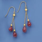 1746795152 ross simons 15.00 ct. t.w. ruby and bead double drop earrings in 14kt yellow gold.jpg