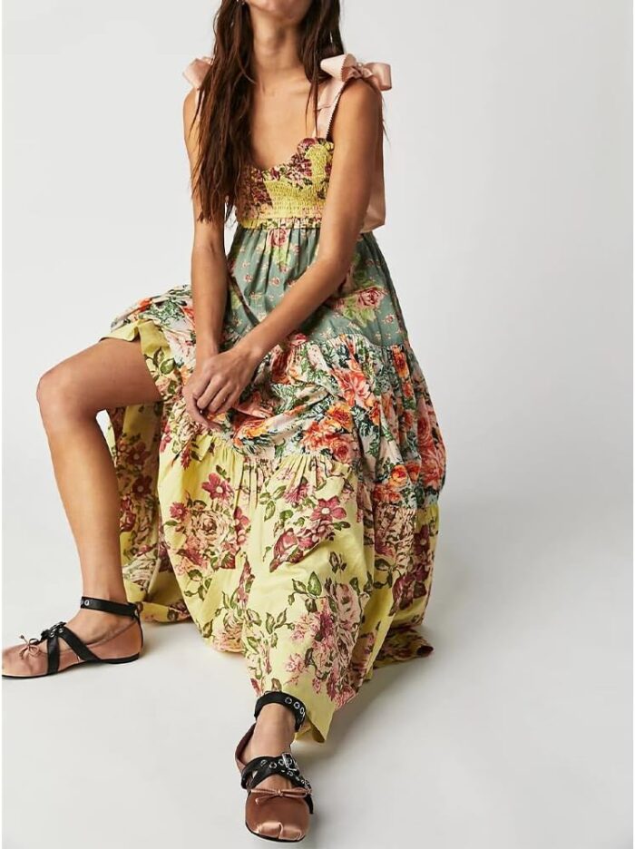 1746795513 women floral maxi dress sleeveless tie shoulder bohemian flowy smocked dresses casual summer sundress with pockets.jpg