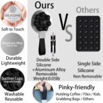 1746796848 silicone double sided universal phone holder suction octo cup buddy sticky grip cellphone case mount compatible with iphone aluminum alloy stand for selfie video tiktok gym shower kitchen.jpg