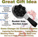 1746796857 silicone double sided universal phone holder suction octo cup buddy sticky grip cellphone case mount compatible with iphone aluminum alloy stand for selfie video tiktok gym shower kitchen.jpg