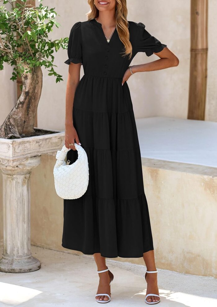 1746799174 prettygarden womens summer casual short sleeve v neck midi dresses 2025 spring a line tiered wedding guest dress.jpg