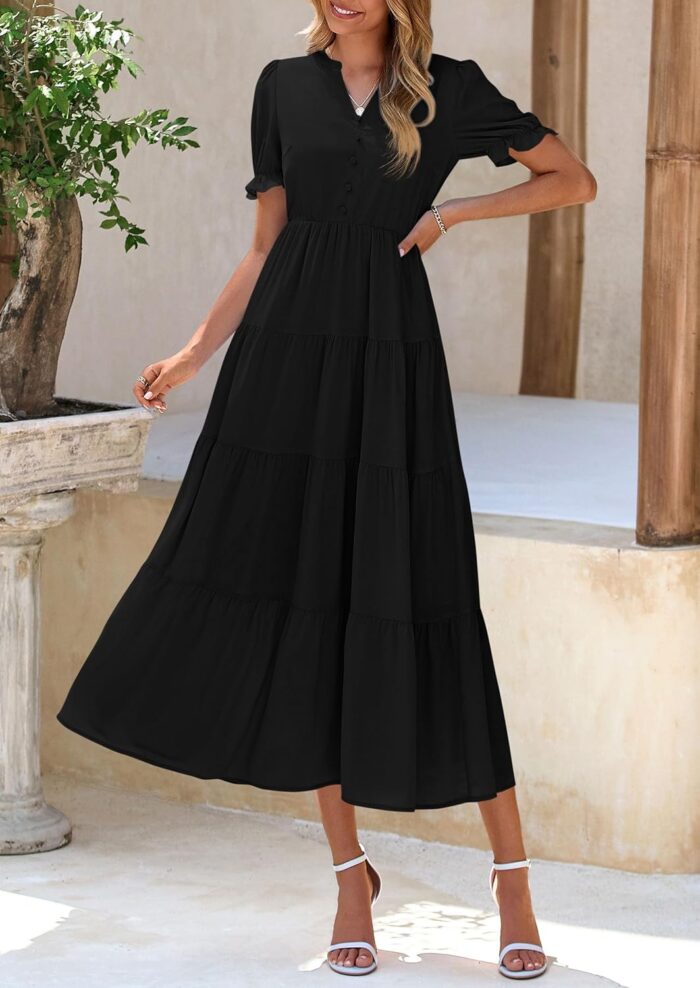 1746799185 prettygarden womens summer casual short sleeve v neck midi dresses 2025 spring a line tiered wedding guest dress.jpg