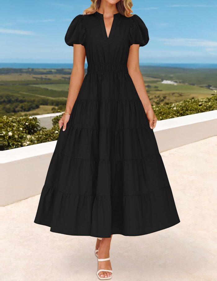 1746802841 zesica womens summer casual maxi dress 2025 puff short sleeve v neck ruffle tiered flowy boho beach dresses.jpg