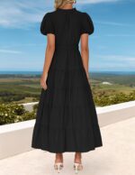 1746802842 zesica womens summer casual maxi dress 2025 puff short sleeve v neck ruffle tiered flowy boho beach dresses.jpg