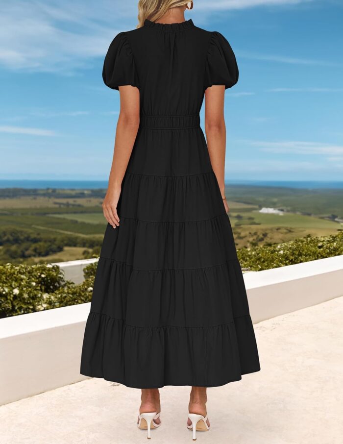 1746802842 zesica womens summer casual maxi dress 2025 puff short sleeve v neck ruffle tiered flowy boho beach dresses.jpg