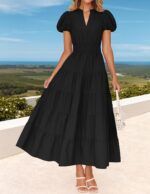 1746802850 zesica womens summer casual maxi dress 2025 puff short sleeve v neck ruffle tiered flowy boho beach dresses.jpg