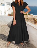 1746802852 zesica womens summer casual maxi dress 2025 puff short sleeve v neck ruffle tiered flowy boho beach dresses.jpg