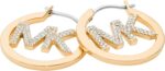 1746806169 michael kors brass and pave crystal mk logo hoop earrings for women color gold model mkj7635710.jpg