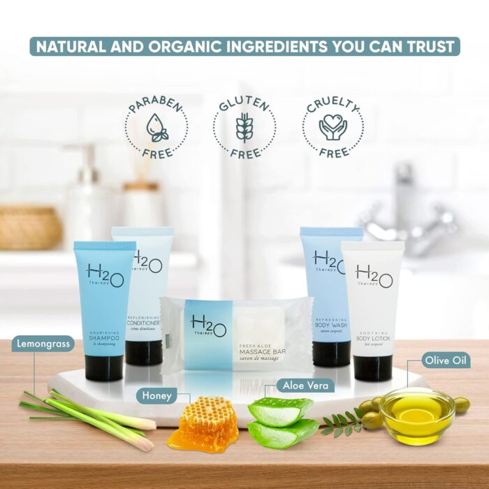 1746807742 h2o therapy hotel soaps toiletries bulk set 1 shoppe amenities kit 0.85oz shampoo conditioner body wash lotion 1oz bar soap travel size 300 pieces.jpg