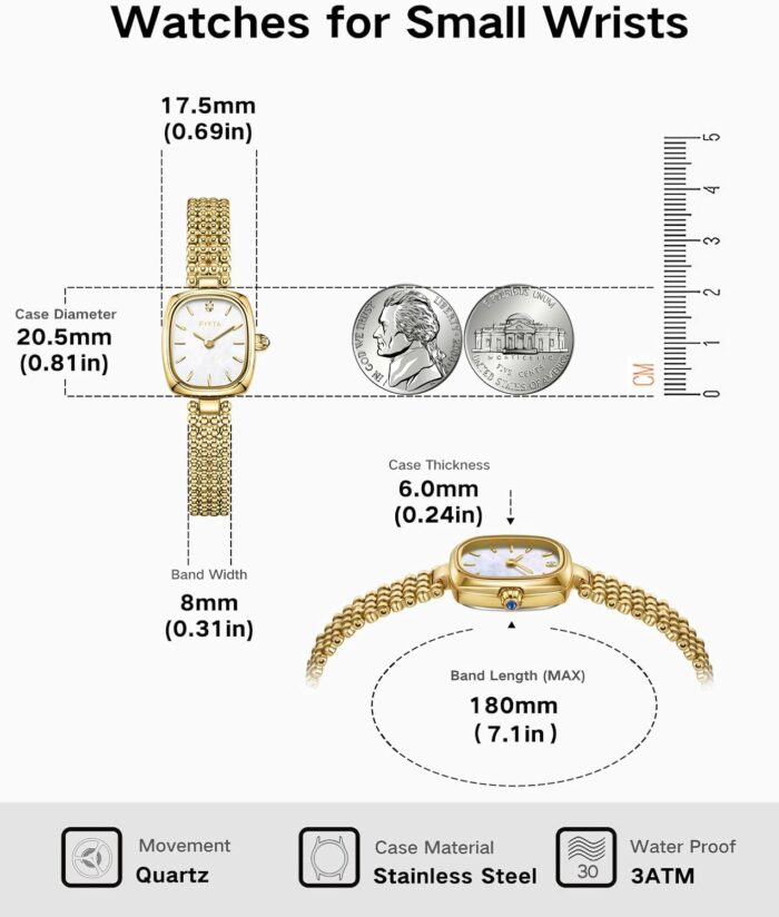 1746809930 small gold watch series womens watch diamond studded rectangular case adjustable stainless steel bracelet wrapped by stylish gift box elegant present watch for women.jpg