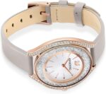 1746818082 swarovski crystalline aura watch taupe leather strap rose gold tone finish clear crystals swiss made part of the crystalline watch collection.jpg