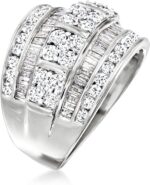 1746822346 ross simons 2.00 ct. t.w. baguette and round diamond multi row ring in sterling silver.jpg