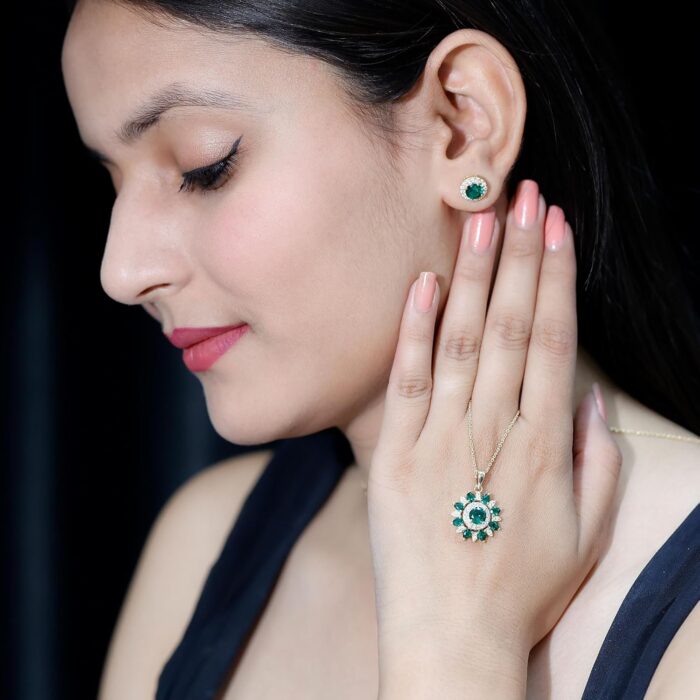 1746824820 certified lab grown emerald necklace earring set aaaa quality emerald moissanite flower jewelry set ready to gift.jpg