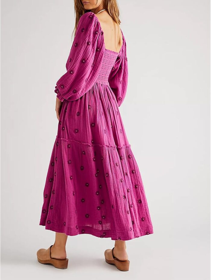 1746828091 women floral embroidered maxi dress long puff sleeve square neck bohemian flowy dress with pockets smocked fall dress.jpg