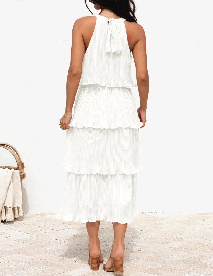 1746832004 zesica womens 2025 summer sleeveless halter neck ruffle tiered layed chiffon flowy swing long midi dress.jpg