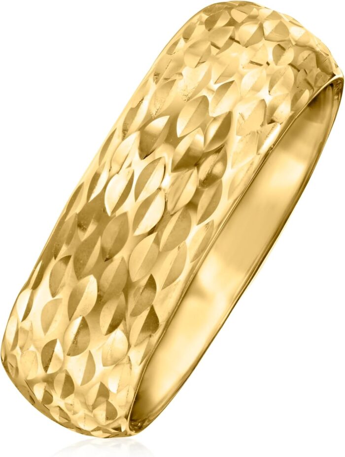 1746835063 ross simons italian 14kt yellow gold sparkle pattern ring. size 8.jpg