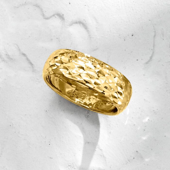 1746835067 ross simons italian 14kt yellow gold sparkle pattern ring. size 8.jpg
