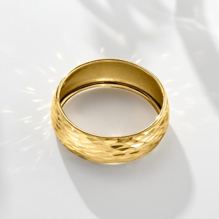 1746835069 ross simons italian 14kt yellow gold sparkle pattern ring. size 8.jpg