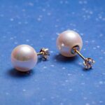 1746840185 japanese 8.0mm akoya cultured pearl earrings black with white sapphire for women with 18k yellow gold stylish design excellent gift pearl earrings.jpg