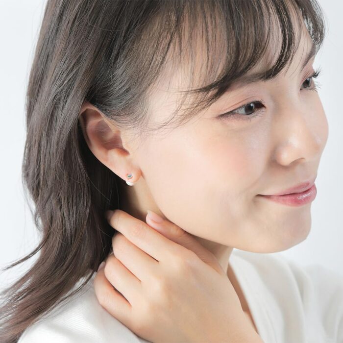1746840190 japanese 8.0mm akoya cultured pearl earrings black with white sapphire for women with 18k yellow gold stylish design excellent gift pearl earrings.jpg