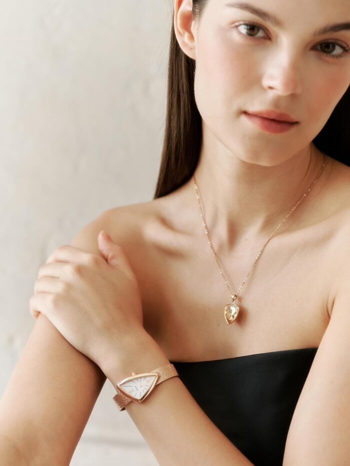 1746846159 saga sailboat womens luxury quartz watch with swiss movement roman numeral dial danube crystal stainless steel triangular case 3atm water resistant elegant gift for small wrists.jpg