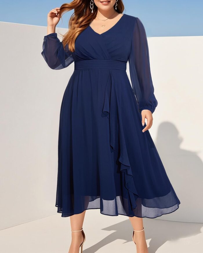 1746850469 pinup fashion plus size dresses for wedding guest 2025 formal long sleeve chiffon fall midi dress.jpg