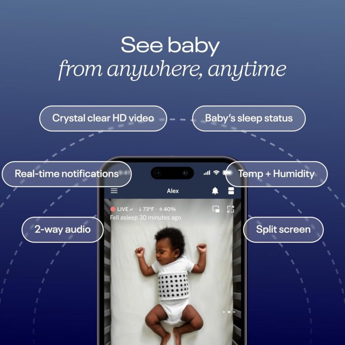 1746851420 nanit superior sleep set includes newborn baby essentials pro camera with wall mount travel stand and the sound light audio monitoring machine baby night light.jpg