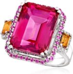 1746853540 ross simons 14.00 carat pink topaz and .80 ct. t.w. multi gemstone ring in sterling silver. size 7.jpg