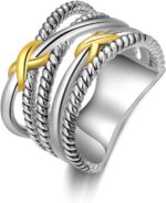 1746855552 3pcs twisted cable bracelet and chain rings trendy cuff bracelet link rings designer dupes adjustable bangle set jewelry for women gifts for her.jpg