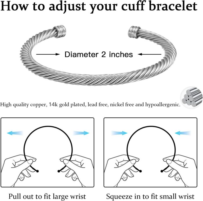 1746855558 3pcs twisted cable bracelet and chain rings trendy cuff bracelet link rings designer dupes adjustable bangle set jewelry for women gifts for her.jpg