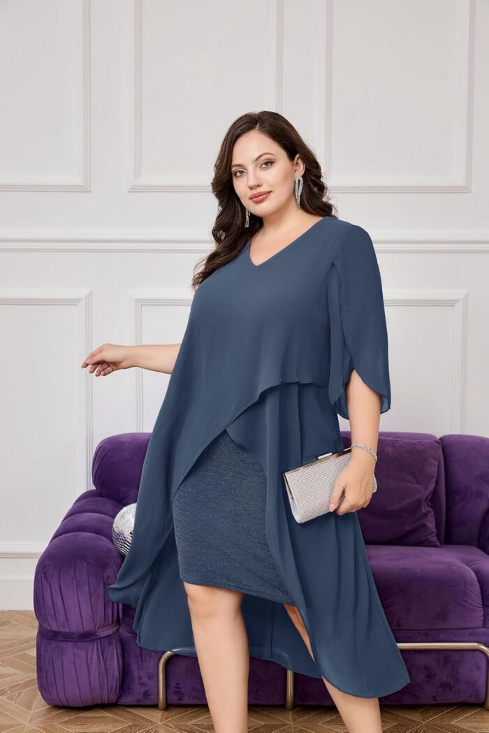 1746861567 hanna nikole womens plus size chiffon cocktail dress ruffle 34 sleeve wedding guest party dresses with high low hem.jpg