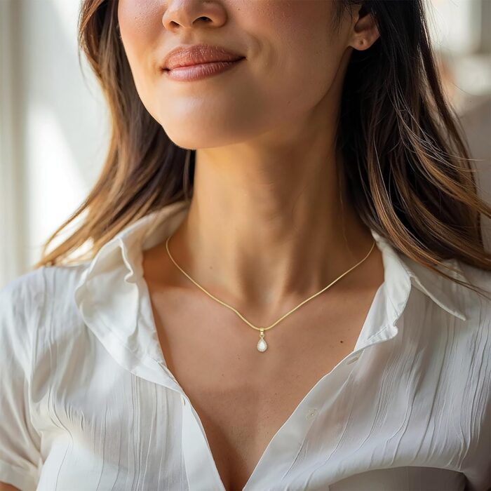 1746866282 14k gold opal necklace october birthstone 3x5mm with 14k solid yellow gold pendant and thin 14k gold chain white opal gemstonehandmade birthday gift for classy women.jpg