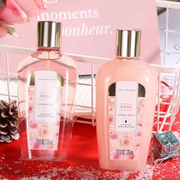 1746868088 spa luxetique spa gift set bath gift set for women 10 pcs rose bath set pink tote gift bag with shower gel bubble bath body lotion hand cream beauty gifts for women.jpg