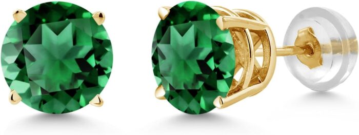 1746868557 gem stone king 14k yellow gold gemstone birthstone stud earrings round 6mm gold earrings for women men.jpg