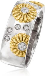 1746872251 ross simons diamond sunflower ring in 2 tone sterling silver.jpg