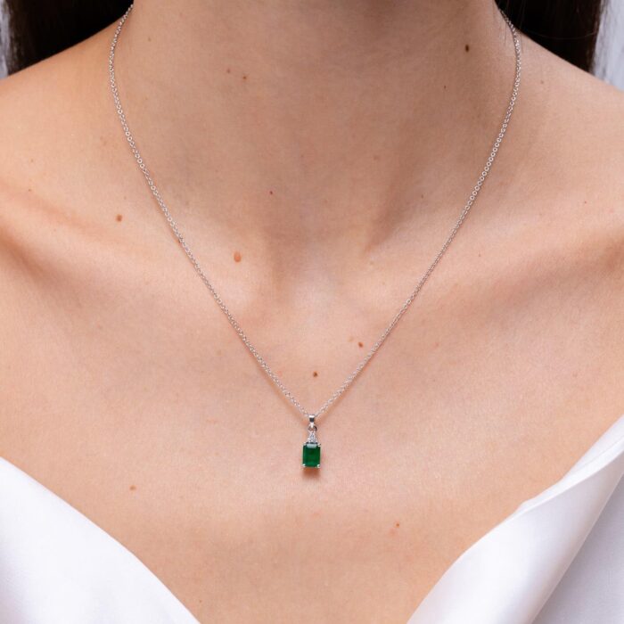 1746879740 angara natural emerald cut emerald pendant with diamond trio in silver 14k solid goldplatinum may birthstone birthday engagement anniversary wedding jewelry gift for women.jpg