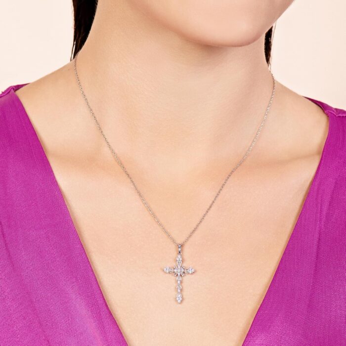 1746883387 jewelili cross pendant necklace in 10k white and yellow gold with 12 cttw natural white round and baguette diamonds 18 rope chain.jpg