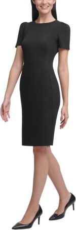 1746884443 calvin klein womens short sleeved princess seamed sheath dress standard and petite.jpg