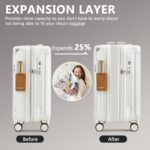 1746885036 joyway 3 piece set hardside expandable luggage with usb charging port and cup holder tsa lock spinner wheels suitcase for international travel lightweight carry on checked baggage white.jpg