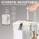 1746885037 joyway 3 piece set hardside expandable luggage with usb charging port and cup holder tsa lock spinner wheels suitcase for international travel lightweight carry on checked baggage white.jpg