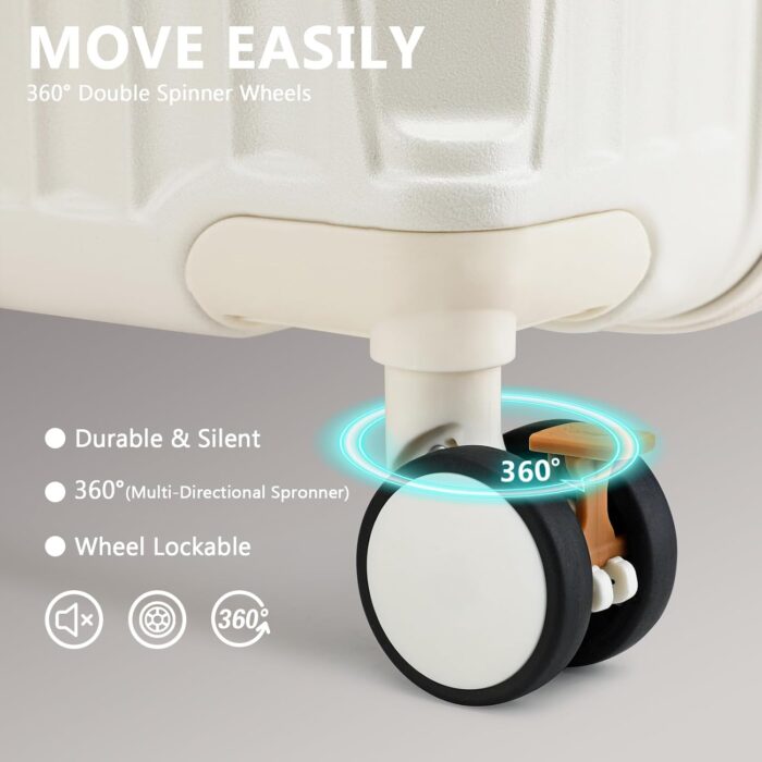 1746885039 joyway 3 piece set hardside expandable luggage with usb charging port and cup holder tsa lock spinner wheels suitcase for international travel lightweight carry on checked baggage white.jpg
