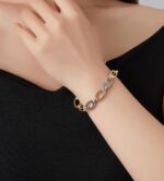 1746885247 2pcs twisted cable bracelet and chain for women fashion wire cuff bracelet link chain adjustable bangle set designer dupes jewelry gifts for her 2pcs c.jpg